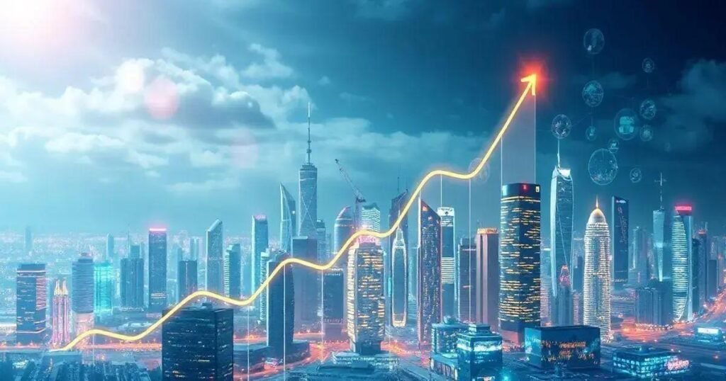 negócios no mercado financeiro